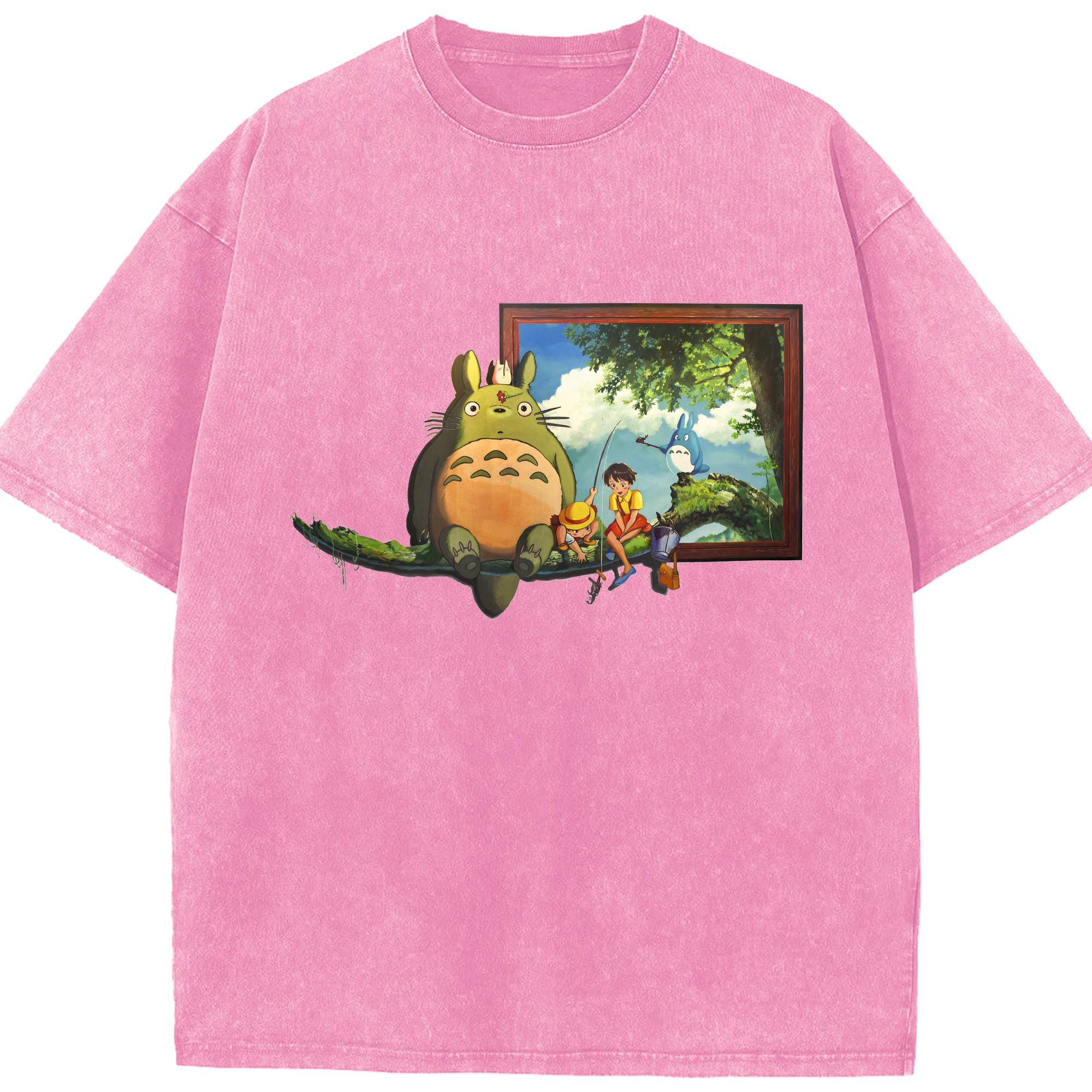 （画像用） となりのトトロ 草壁メイ 草壁サツキ My Neighbor Totoro Satsuki Kusakabe Mei Kusakabe 綿100% ヴィンテージ風 半袖Tシャツ（フロントプリント）